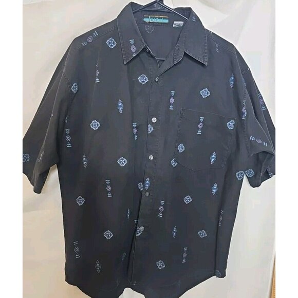Permit Mens Vintage Button Down Collared Southwestern Aztec Tribal Print Sz L - Picture 1 of 9
